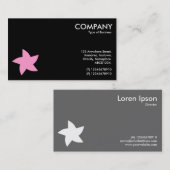 ピンクの回転星記号 – 黒 名刺 (正面/裏面)