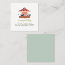 ピンクの回転木馬ブックベビーエンクロージャカード ノートカード