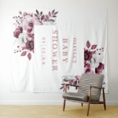 ピンクの国フローラ赤ちゃんシャワー写真の背景 タペストリー (インサイチュ(横))