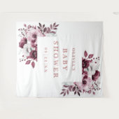 ピンクの国フローラ赤ちゃんシャワー写真の背景 タペストリー (正面(横))