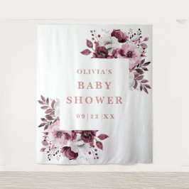 ピンクの国フローラ赤ちゃんシャワー写真の背景 タペストリー