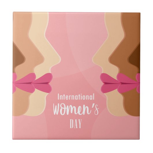 ピンクの国際的女性の日 タイル (正面)