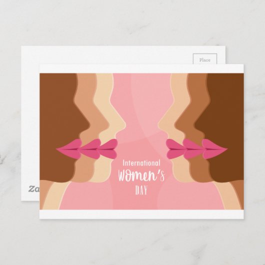 ピンクの国際的女性の日 ポストカード (正面/裏面)