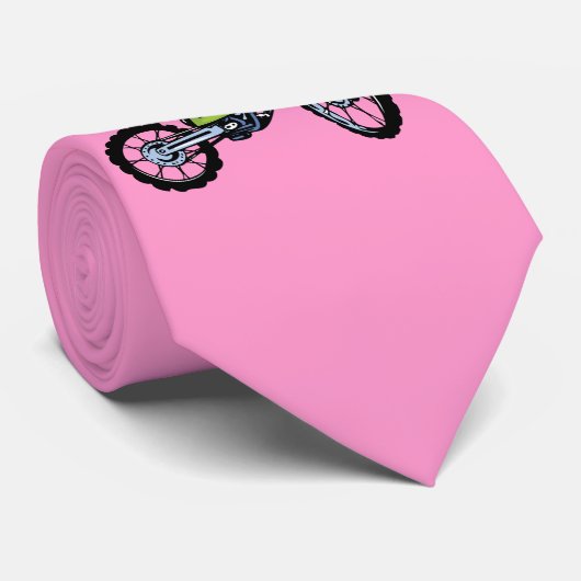 ピンクの土のバイク ネクタイ (ロール)