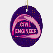 ピンクの土木技師セラミックオーナメント セラミックオーナメント (右)