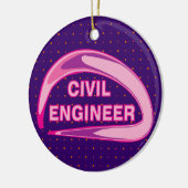 ピンクの土木技師セラミックオーナメント セラミックオーナメント (左)
