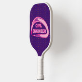 ピンクの土木技師セラミックオーナメント ピックルボールラケット (左)