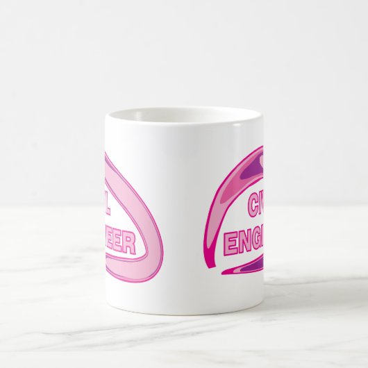 ピンクの土木技師 コーヒーマグカップ (中央)