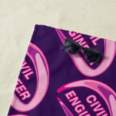 ピンクの土木技師 ビーチタオル (インサイチュ)