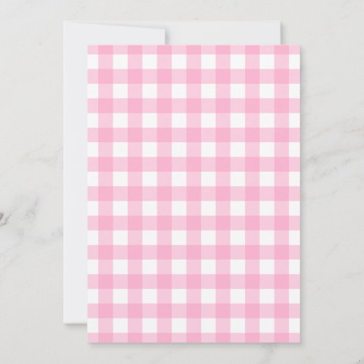 ピンクの地元で育った赤ちゃんシャワー 招待状 (裏面)