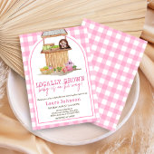 ピンクの地元で育てたベイビーシャワー 招待状