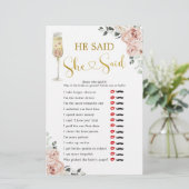 ピンクの埃っぽいバラブライダルシャワー彼は彼女が言った (スタンド正面)