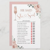 ピンクの埃っぽいバラ花びらのプロセッコ彼は彼女が言った (正面/裏面)