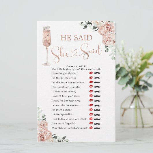 ピンクの埃っぽいバラ花びらのプロセッコ彼は彼女が言った (スタンド正面)