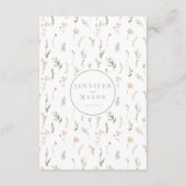 ピンクの埃っぽい緑の野結婚花の詳細カード エンクロージャーカード (裏面)