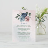 ピンクの埃っぽい青いネイビーブルーフローラ緑の詳細 エンクロージャーカード (スタンド正面)