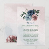 ピンクの埃っぽい青いネイビーブルーフローラ緑の詳細 エンクロージャーカード (正面/裏面)