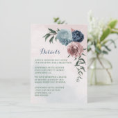 ピンクの埃っぽい青いネイビーブルーフローラ緑の詳細 エンクロージャーカード (スタンド正面)