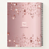 ピンクの埃の多いバラモノグラムのイニシャルキラキラ星 ノートブック (裏面)