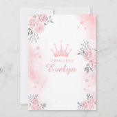 ピンクの城プリンセスバースデーガールの招待 招待状 (裏面)