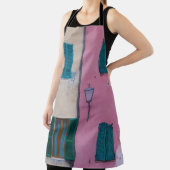 ピンクの壁に黒い屋外用ス絵を描コンス エプロン (インサイチュ)