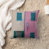 ピンクの壁に黒い屋外用ス絵を描コンス クッション (ブランケット)