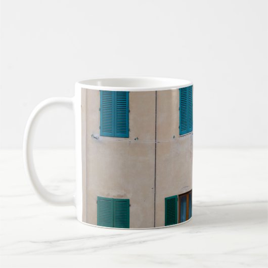 ピンクの壁に黒い屋外用ス絵を描コンス コーヒーマグカップ (左)