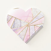 ピンクの壁掛けエレガントハート手帳Scketchbook ノートブック (裏面)