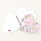 ピンクの壁掛けエレガントハート手帳Scketchbook ノートブック (内部)