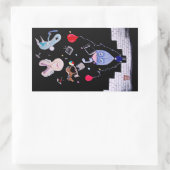 ピンクの壁 長方形シール (バッグ)