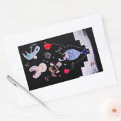 ピンクの壁 長方形シール (封筒)