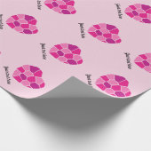 ピンクの壊れたハートの作品ロマンチックなラブドラマ ラッピングペーパー (角)
