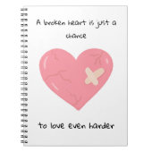 ピンクの壊れたハート ノートブック (正面)