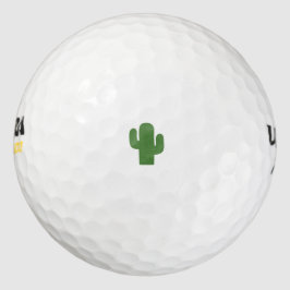 ピンクの夏に幸せな緑のサボテン ゴルフボール