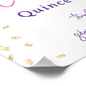 ピンクの夏のフローラ水の色キンセアニェラへようこそ ポスター (角)