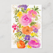 ピンクの夏のフローラ水カラー詳細キンセアニェラ エンクロージャーカード (裏面)