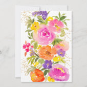 ピンクの夏のフローラ水色金ゴールドキンセアニェラ サンキューカード (裏面)