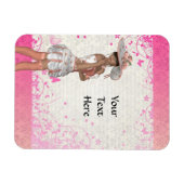 ピンクの夏の少女 マグネット (横)