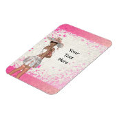 ピンクの夏の少女 マグネット (左側)