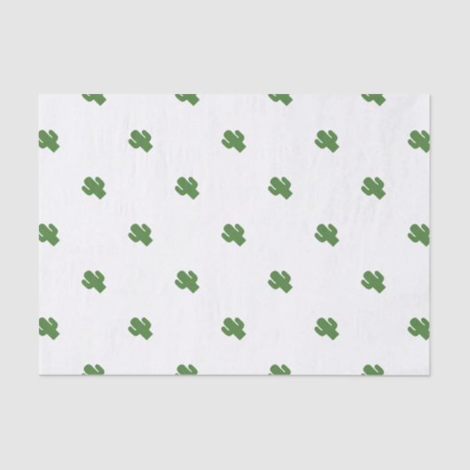 ピンクの夏の幸せな緑のサボテン 薄葉紙 (正面)