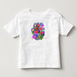 ピンクの夏の幻想的な花 トドラーTシャツ