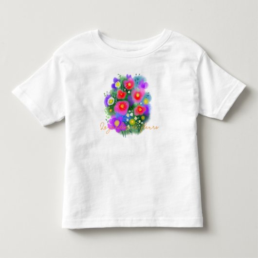 ピンクの夏の幻想的な花 トドラーTシャツ (正面)