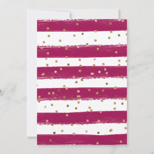 ピンクの夏の花フレーム50誕生日 招待状 (裏面)