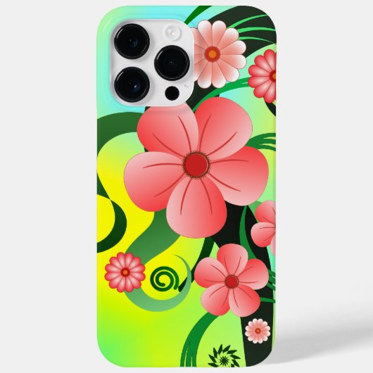 ピンクの夏の花熱帯ハイビスカスフローラタフ Case-Mate iPhoneケース (裏面)