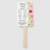 ピンクの夏の花結婚式 プログラム ハンドファン (裏面)