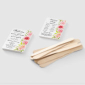 ピンクの夏の花結婚式 プログラム ハンドファン (組立なし)