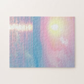 ピンクの夕日の幻想的な風景 ジグソーパズル (横)