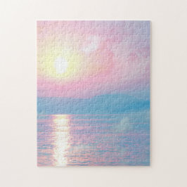 ピンクの夕日の幻想的な風景 ジグソーパズル