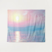 ピンクの夕日の幻想的な風景 タペストリー (正面(横))