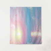 ピンクの夕日の幻想的な風景 タペストリー (正面)